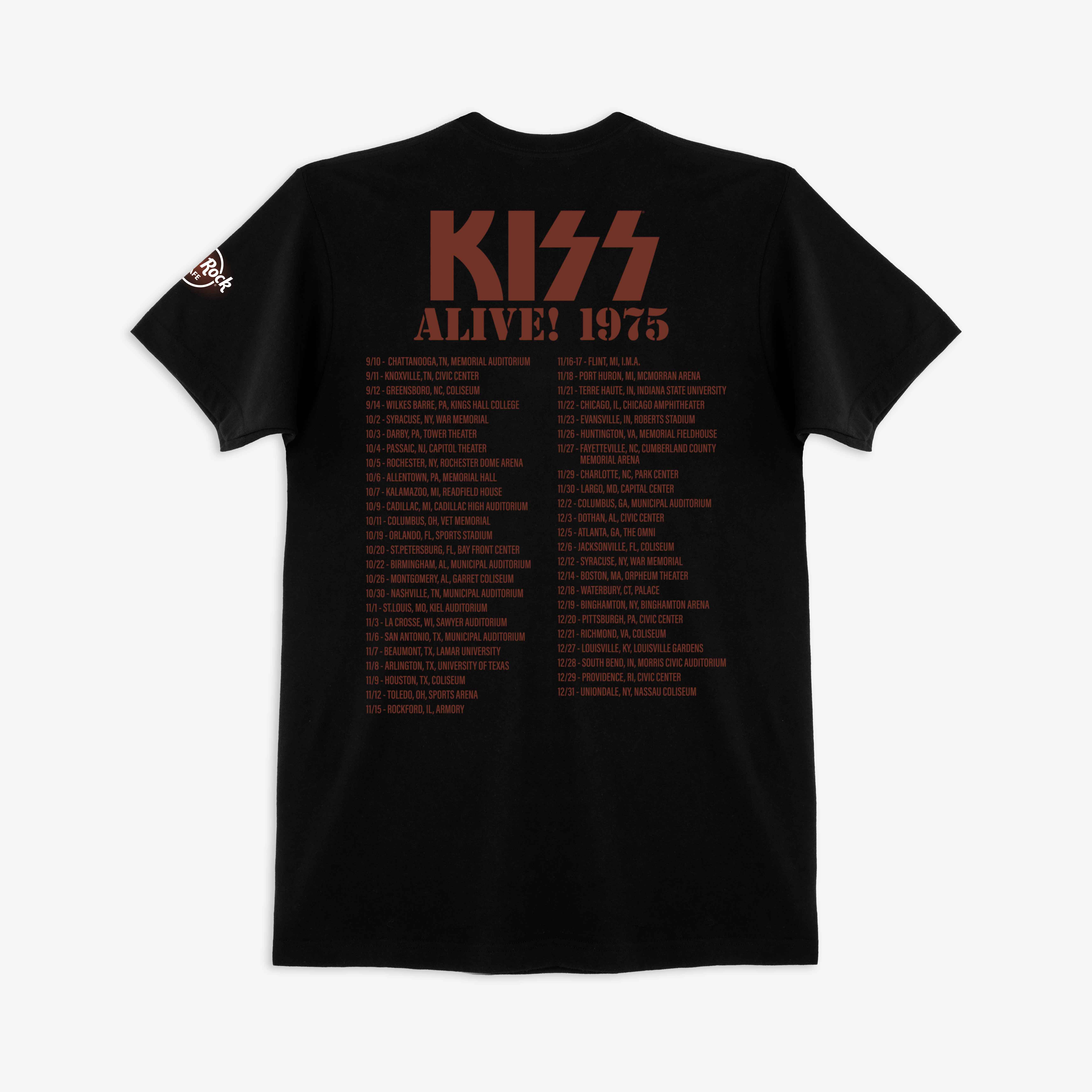 Adult Fit KISS Alive Photo Tee in Black image number 3